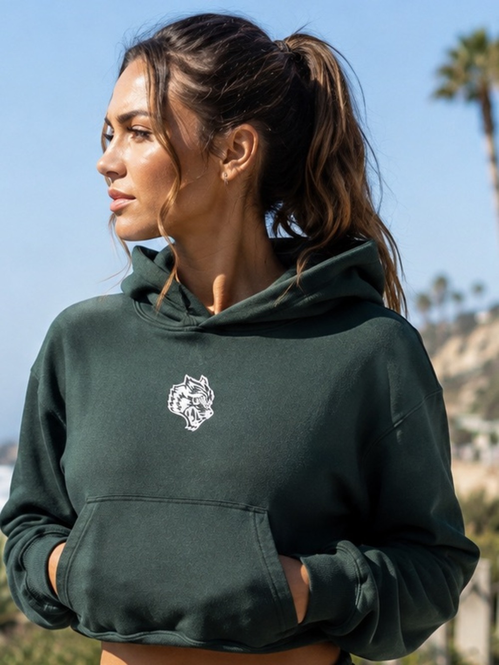Darc Sport SHE Klein Dempsey Cropped Hoodie Norse Green S NWT 313/100